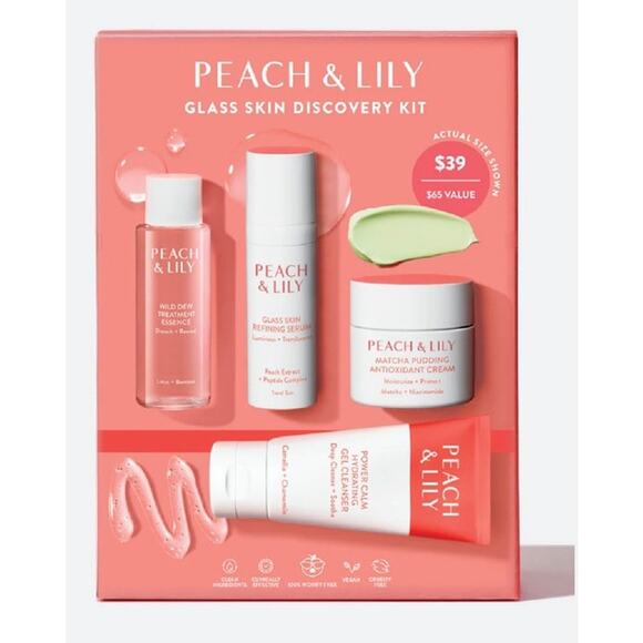 Peach & Lily Glass Skin Hydration Antioxidant Calm Cleanser Discovery Kit NEW - Picture 1 of 11